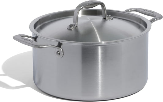 Made In Cookware - 6 Quart Stainless Steel Stock Pot With Lid - 5 Ply Stainless Clad - Professional Cookware - Crafted in Italy - Induction Compatible - Nestoria