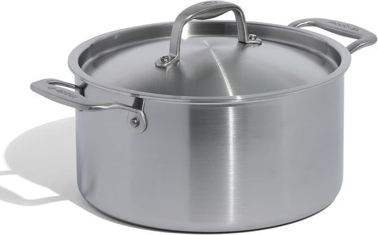Made In Cookware - 6 Quart Stainless Steel Stock Pot With Lid - 5 Ply Stainless Clad - Professional Cookware - Crafted in Italy - Induction Compatible - Nestoria