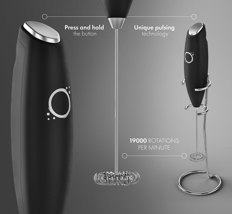 Milk Frother Handheld w Stand