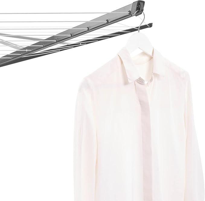 Brabantia Topspinner Outdoor 4 Arm Spinning Clothesline (164 ft/Ø 1.8") Rotating, Folding Clothes Drying Rack + Ground Spike (Anthracite)