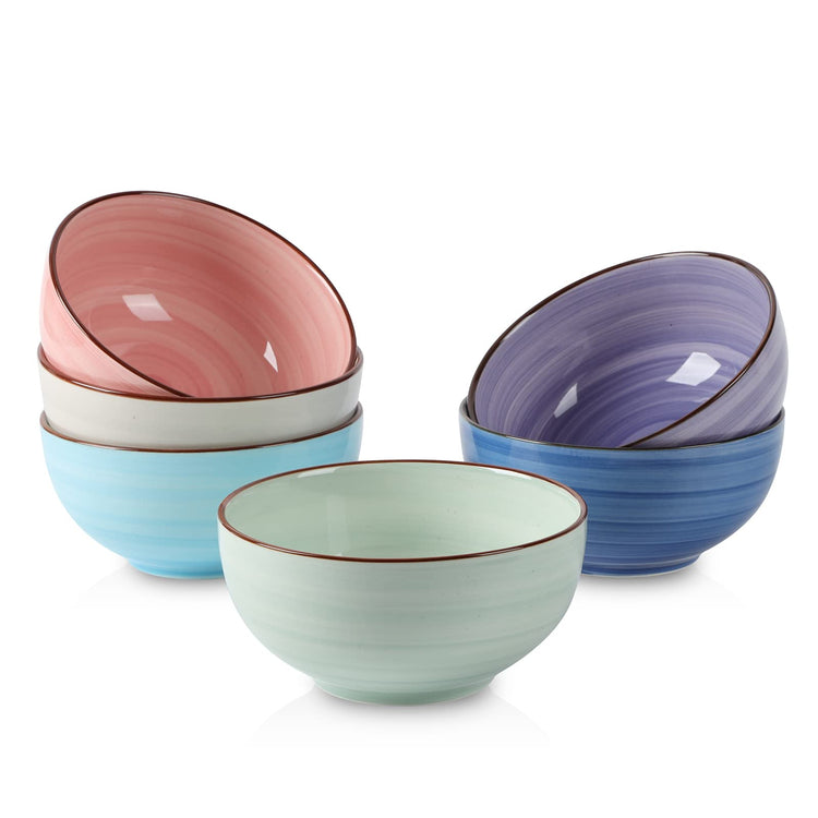 Ceramic 24 Oz Cereal Bowls Set (6 Count)