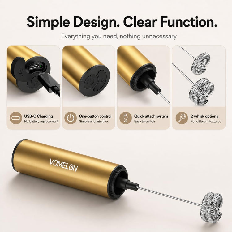 Rechargeable Electric Milk Frother Handheld