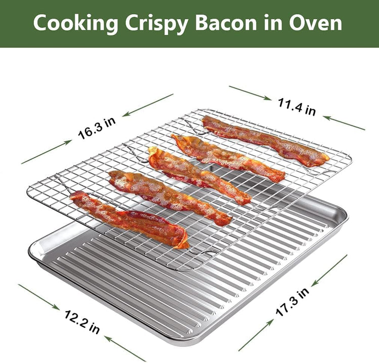 Half Baking Sheet Pan Cooling Rack Set