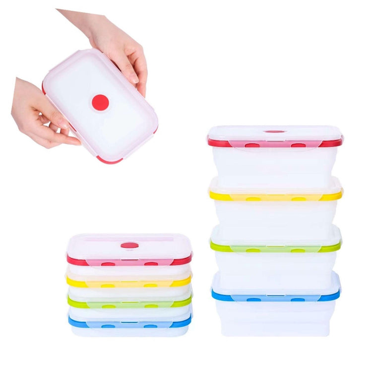 Collapsible Food Storage Containers with Lids