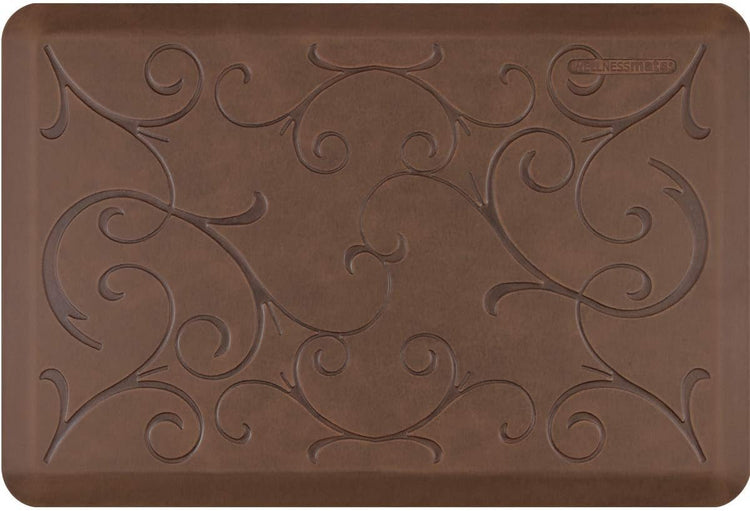 WellnessMats Anti-Fatigue Bella Motif Mat, 36 Inch by 24 Inch, Antique Light