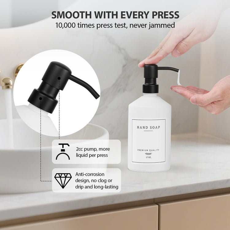 White Glass Kitchen Soap Dispenser Set (4 Count)