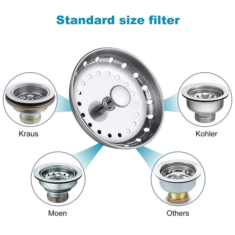 Kitchen Sink Drain Strainer 6 Pack Stainless Steel Sink Stopper (6 Count)