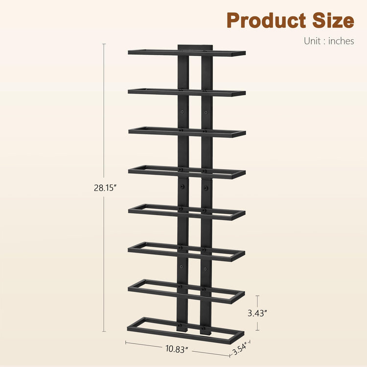 3 Set 8 Tier Wall Mount Wine Rack (24 Count)