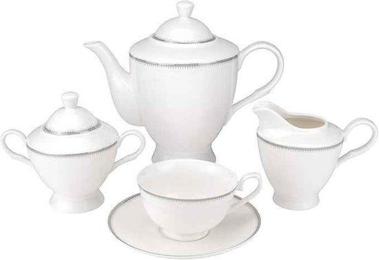 Euro Porcelain 57-pc Banquet Dinnerware Set, Luxury Bone China Tableware, Service for 8