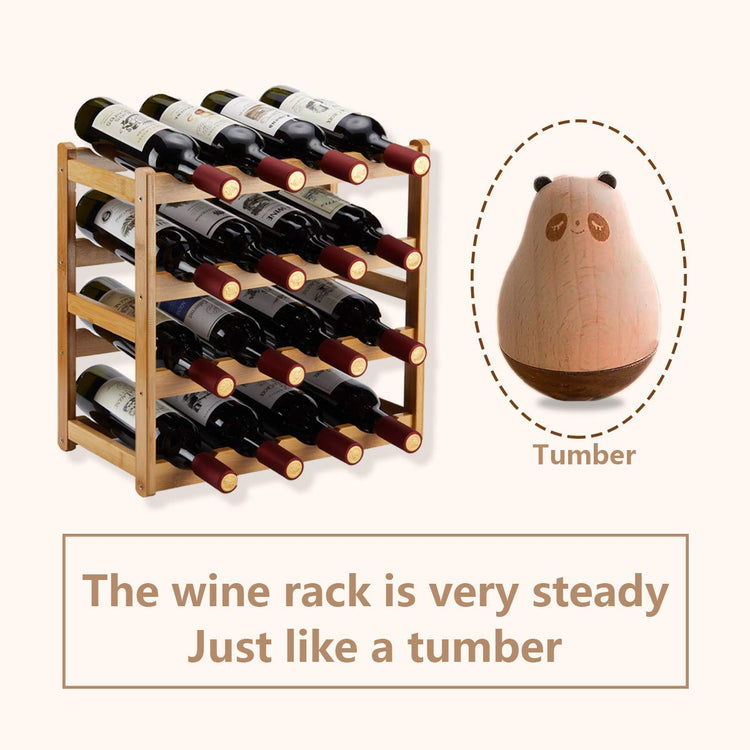 Bamboo Wine Rack (16 Count)