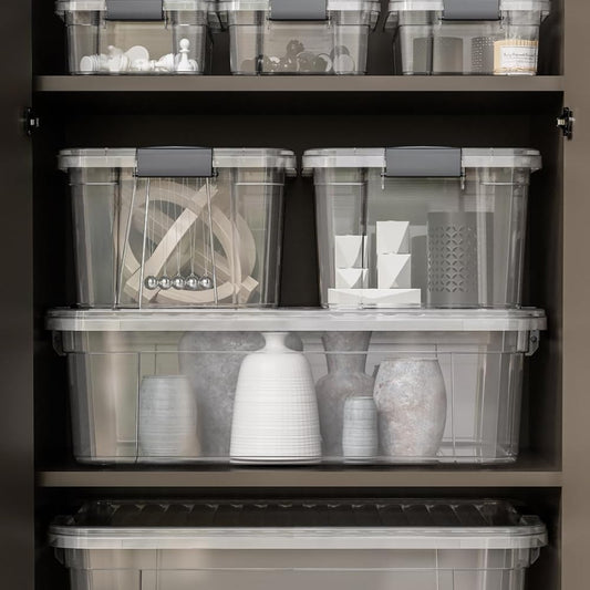 Clear Storage Boxes with Lids (4 Count)