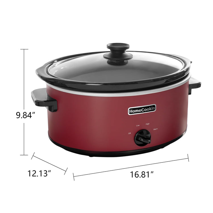 8 Quart Slow Cooker Oval Manual Pot Food Warmer with 3 Cooking Settings
