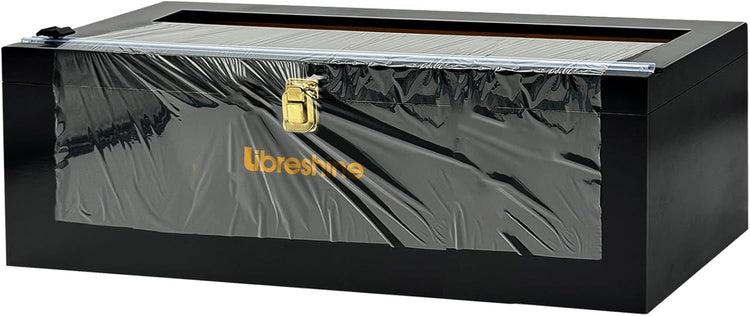 Black 18 Inch Commercial Plastic Wrap Dispenser with Cutter & Roller - Heavy Duty 3000ft Film & 1000ft Foil Holder - Fits Butcher, Freezer, Kraft Paper for Restaurant Kitchen Food Service