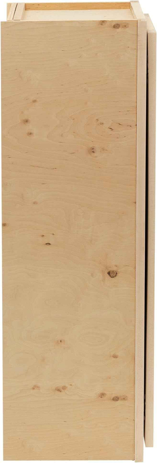 Quicklock RTA (Ready-to-Assemble) 42" Tall Wall Kitchen Cabinets - Shaker Style | 100% Hardwood | Made in America | Soft Close Hardware (Raw Maple, 12" D x 15" W x 42" H)
