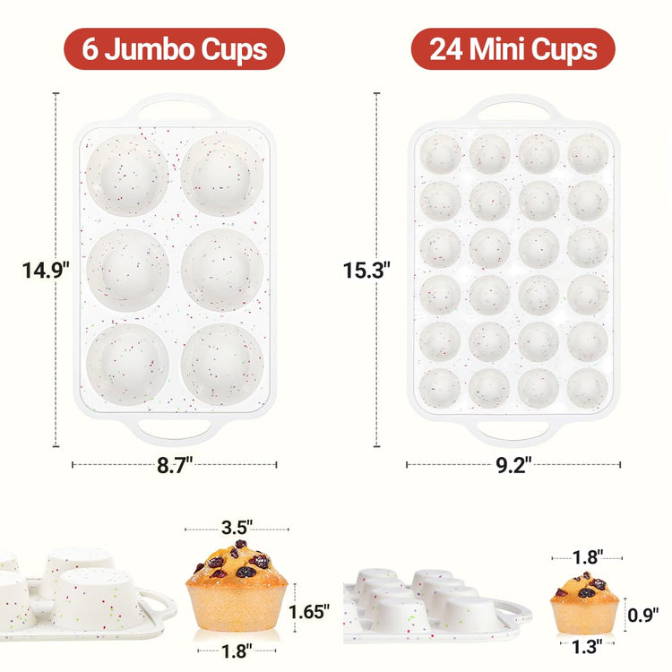 Silicone Muffin Pans for Baking (2 Count)