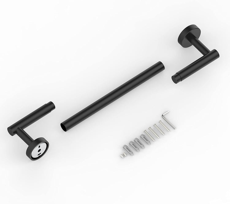 Towe Bar for Bathroom Kitchen Hand Towel Holder Dish Cloths Hanger SUS304 Stainless Steel RUSTPROOF Wall Mount (Matte Black 18-inch Center to Center)