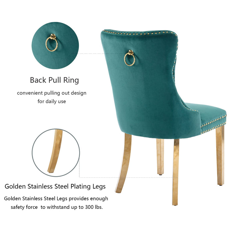Green Velvet Dining Chairs Set of 4 (4 Count)