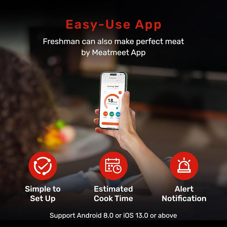 Wireless Meat Thermometer Digital with Remote App Monitoring
