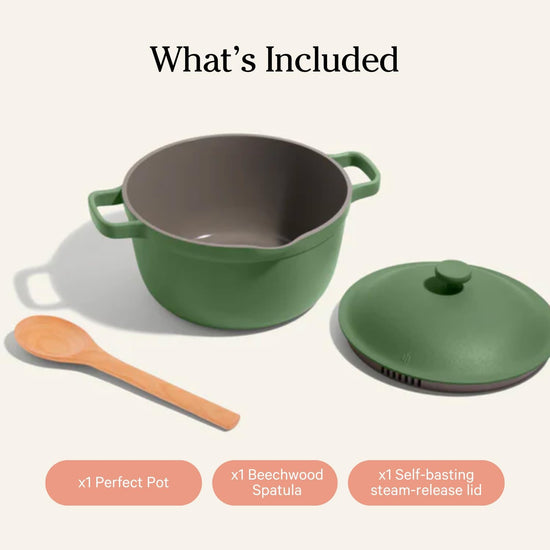 Our Place Perfect Pot - Mini 2.5 Qt Nonstick Ceramic Sauce Pan with Lid | Versatile Cookware for Stovetop and Oven | Steam, Bake, Braise, Roast | PTFE and PFOA-Free | Toxin-Free, Easy to Clean | Sage - Nestoria