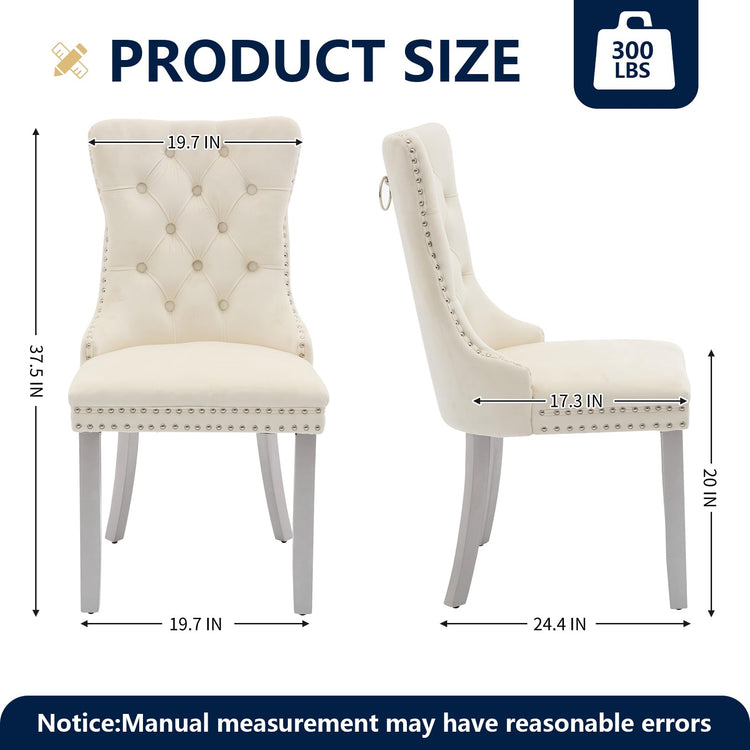 Cream Velvet Dining Chairs Set of 6 (6 Count)