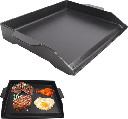 Universal Cast Iron Flat Top Griddle for Gas/Stove/Electric/Charcoal Grill,23" X 16 BBQ Griddle Insert for Weber Camp Chef Nexgrill StoveTop Griddle,Tailgating Nonstick Coating Cooking Skillet Pan,1PC - Nestoria