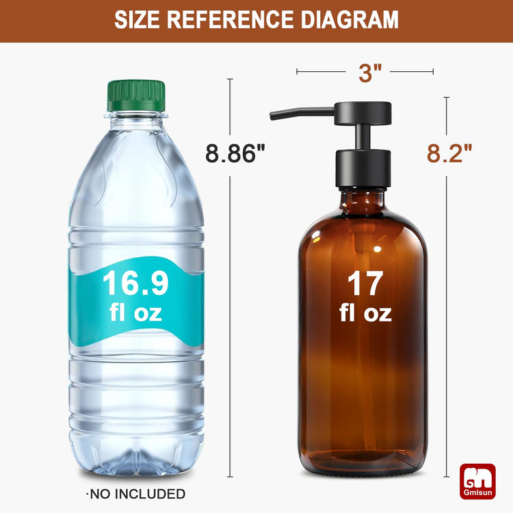 Amber Glass Soap Dispenser (2 Count)