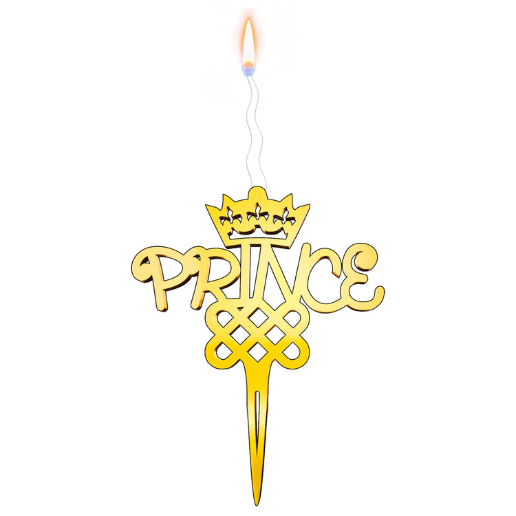 Prince Reusable Gold Romantic Cake Candle