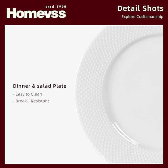 HomeVss, New Bone China Embossed Rain Drops 16pc Dinnerware Set