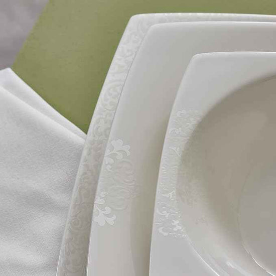 Karaca New Flava 24 Piece Porcelain Dinnerware Set for 6 People, Elegant Porcelain Dishware with Dinner, Pasta, Side Plates, Bowls, Kitchen Essentials Durable, Resistant, Ideal for Dinner Serving
