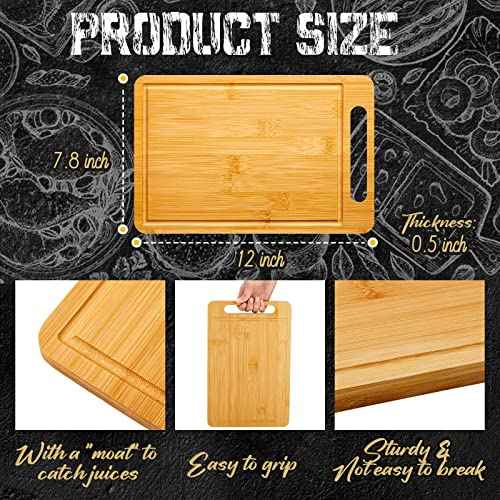 30 Pcs Bulk Wood Cutting Board with Handle 12 x 7.8 Inch Acacia Bamboo Wooden Kitchen Serving Chopping Boards for Pizza (30 Count)