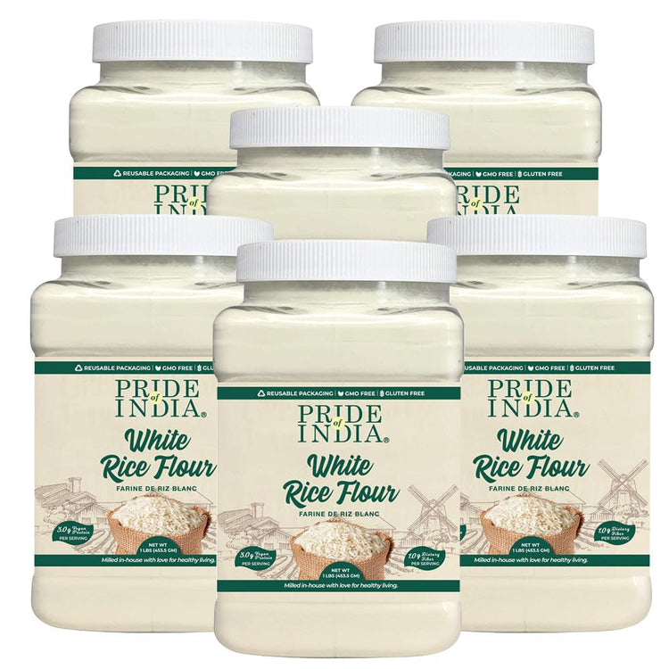 PACK of 6 White Rice Flour 1 lbs (96 Ounce)