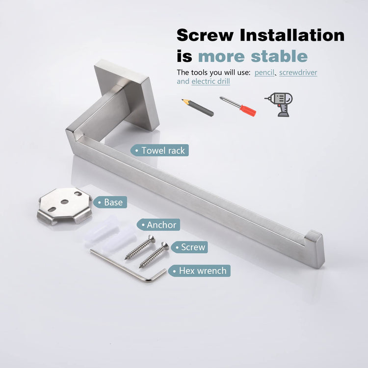 Hand Towel Holder Brushed Nickel Towel Bars Stainless Steel Bathroom Hardware Kitchen Paper Towel Holder Wall Mount