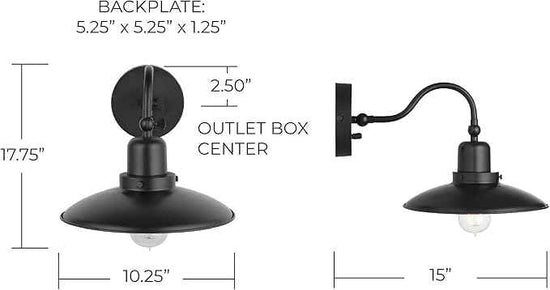 Capital Lighting 634811MB Dewitt Metal Portable Wall Sconce, 1-Light 100 Watts, 18" H x 10" W, Matte Black
