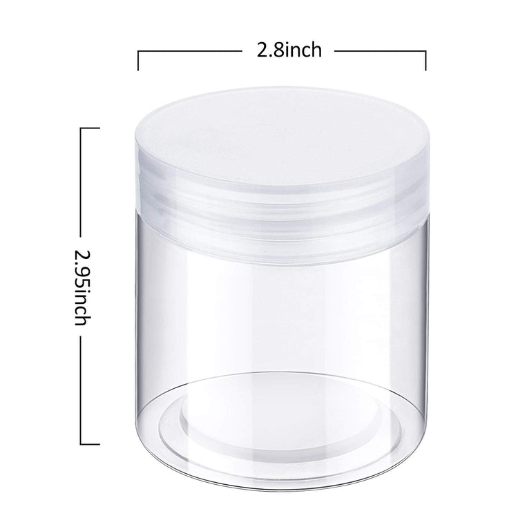 6 Pack 8 oz Plastic Jars Containers with Lids Wide (6 Count)