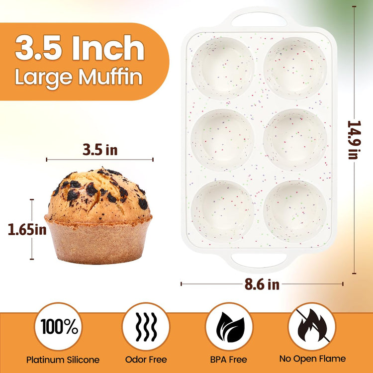 Jumbo Silicone Muffin Pan with Metal Frame (2 Count)