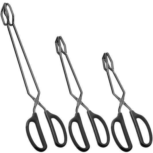 10" 12" 16" Stainless Steel Kitchen Scissor Tongs Set