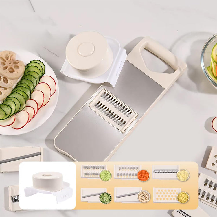 6 Blade Mandoline Slicer for Kitchen with Waffle Fry Cutter
