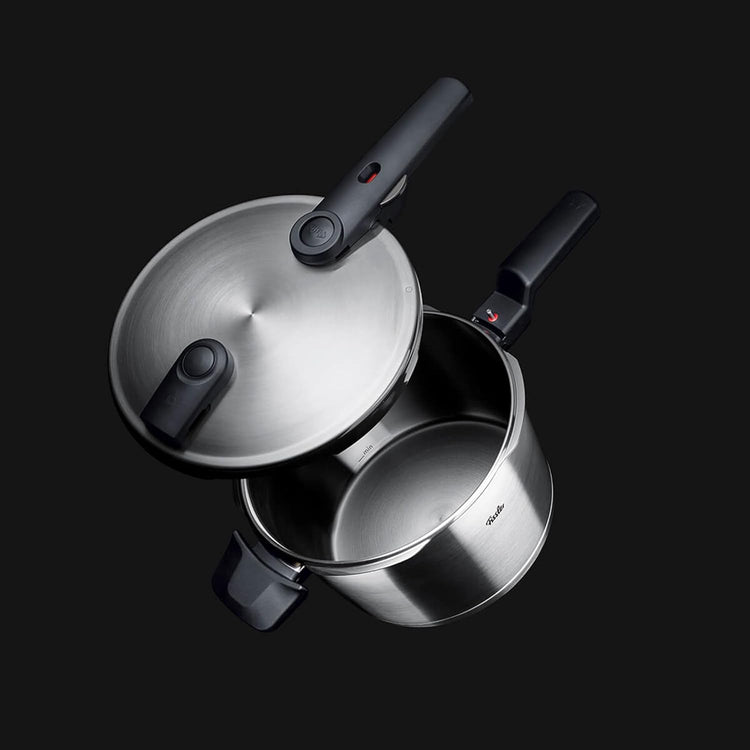 Fissler Vitaquick Premium 3 Piece Set, 3.7 Quart and 6.3 Quart Pressure Cooker with Glass Lid