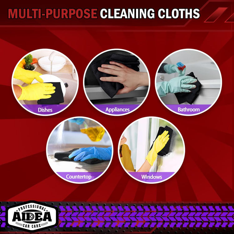 Microfiber Cleaning Cloth Black 50PK (50 Count)