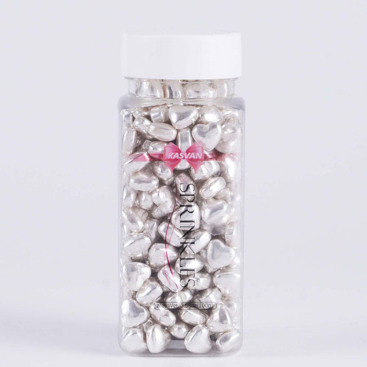 Silver Heart Shapes Sprinkles (4.58 Ounce)