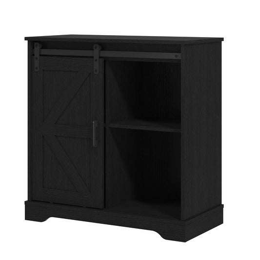 Sliding Barn Door Buffet Sideboard Storage Cabinet Coffee Bar Kitchen Farmhouse Style