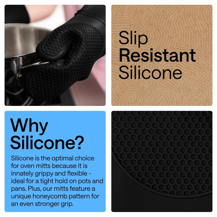 BPA Free Soft Silicone Oven Mitts (2 Count)