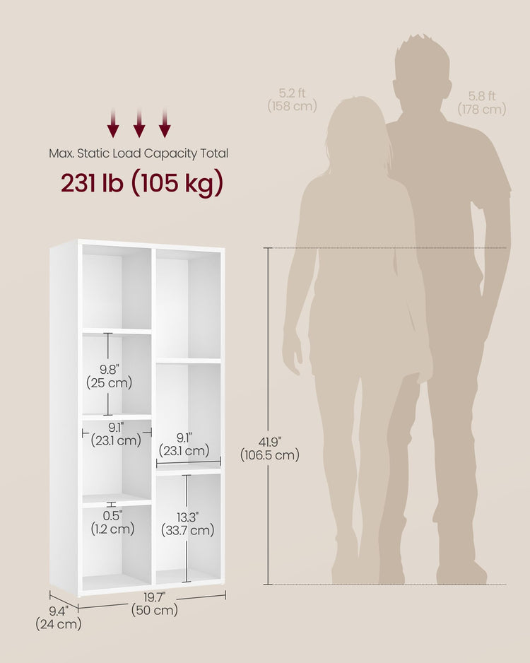 Bookcase Cube Shelf with 7 Compartments