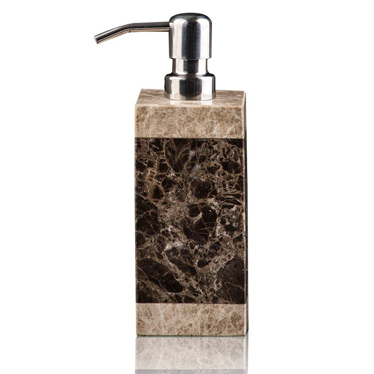 Hand Liquid&Lotion Soap Dispenser Pump Bottle Natural Marble for Kitchen Bathroom Countertop Laundry Room Holds Dish Soap Shampoo Laundry Liquid Shower Gel