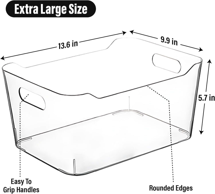 Clear Extra Large Plastic Storage Bins (4 Count)