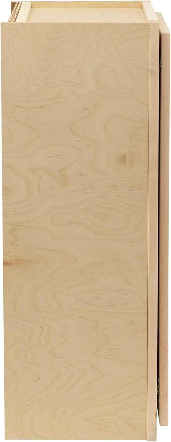 Quicklock RTA (Ready-to-Assemble) 42" Tall Wall Kitchen Cabinets - Shaker Style | 100% Hardwood | Made in America | Soft Close Hardware (Raw Maple, 12" D x 18" W x 42" H)
