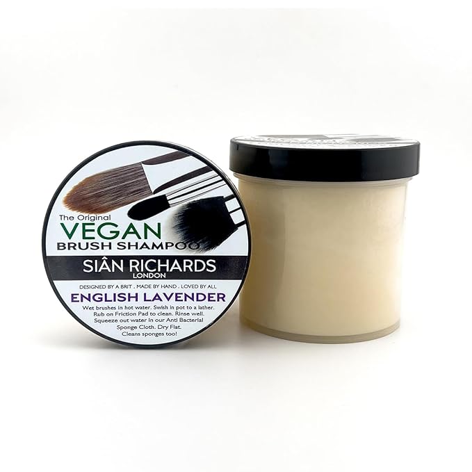 SIÂN RICHARDS London Vegan English Lavender Brush Shampoo – Solid Makeup Brush & Sponge Cleaner,Vegan Makeup Brush Cleanser, 6oz