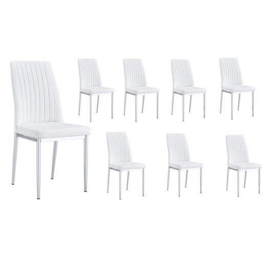 White Modern Dining Chairs Set (8 Count)
