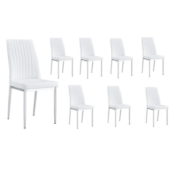 White Modern Dining Chairs Set (8 Count)