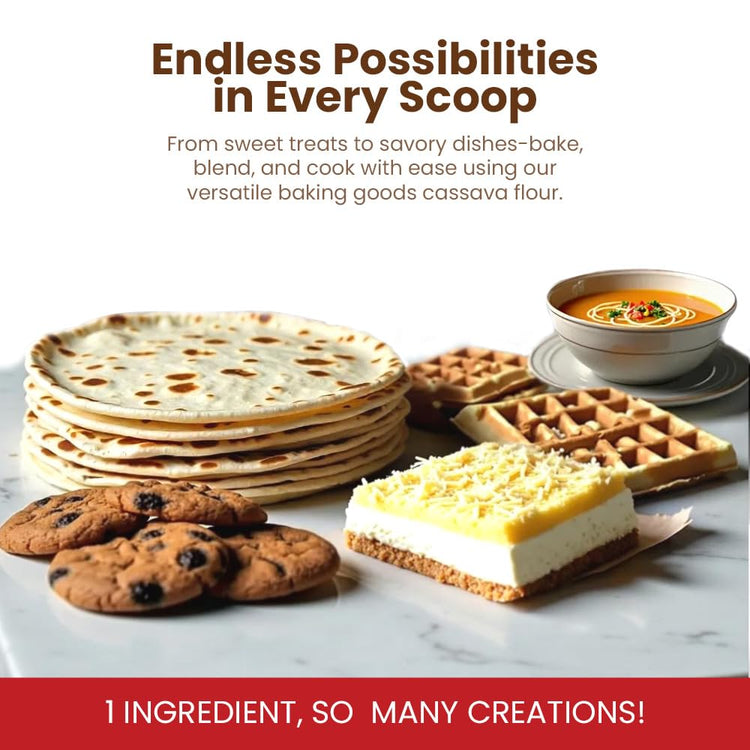 LiveKuna - Cassava Flour, Cassava Root Baking Flour, Gluten-free Flour, Alternative to All Purpose Flour, Spelt Flour, Great for Baking Vegan Bread and Casava Flour Tortillas - Nestoria